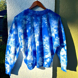 JoyLab Blue Tye Dye knot-back Sweat Shirt